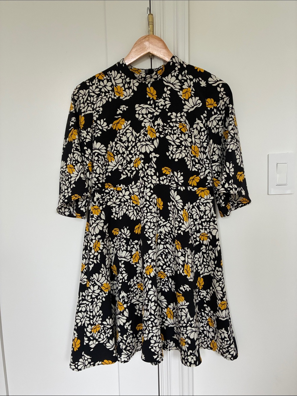 Zara Black Mini Dress in Floral Print